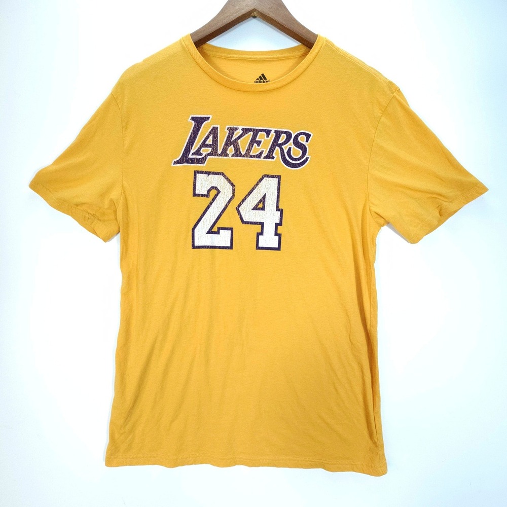 Adidas Kobe Bryant Lakers T Shirt Mens M Gold Y2K 24 Graphic Streetwear Tee - Picture 1 of 8